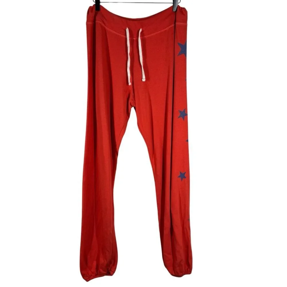 Sundry Red Stars Basic Jogger Sweatpants Comfy Loungewear Women’s 3 Or Large - Picture 1 of 5